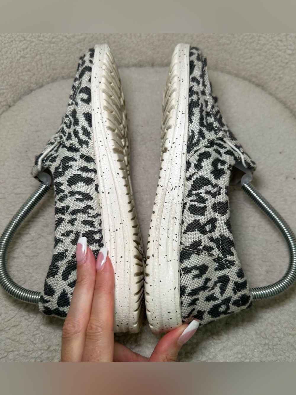 Hey Dude Misty Cheetah Grey Black Slip On Loafers Animal Print Casual Comfort 8 - Picture 5 of 9
